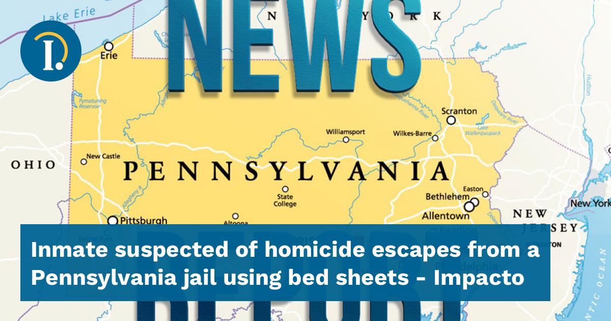 Inmate suspected of homicide escapes from a Pennsylvania jail using bed