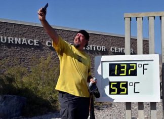 Temperaturas abrasadoras en el Valle de la Muerte pueden ser las terceras más altas del mundo.