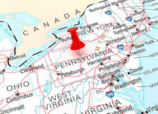 El mapa político de Pensilvania