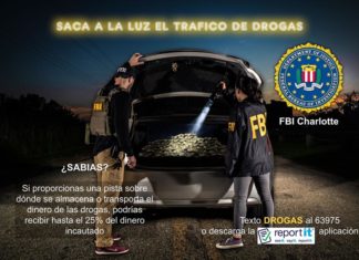 FBI ofrece recompensa de hasta 25 % por pistas para incautar drogas o dinero