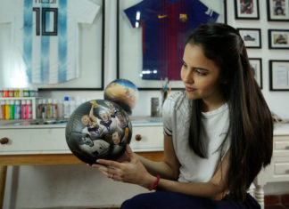El arte del balón inspirado en el fútbol rumbo a Qatar