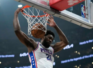 Embiid anota 41 puntos, 76ers dominan a Clippers