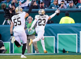 Santos ganan 20-10 a Eagles y les niegan la cima de la NFC