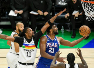 Embiid scores 39; Harden-less 76ers beat Wolves 117-94