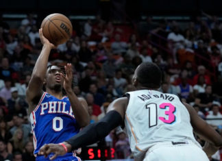 Maxey comanda triunfo de 76ers sobre el Heat sin Embiid