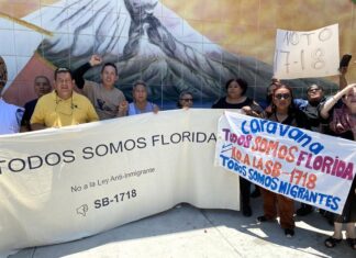 Caravana sale de California para “educar” sobre políticas antiinmigrantes de Ron DeSantis SB 1718 Anti-Immigrant