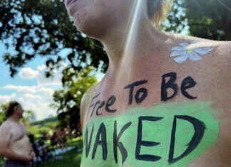 Riders in various states of undress cruise Philadelphia streets in 14th naked bike ride