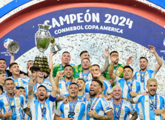 Sin Messi ni James en la cancha Messi