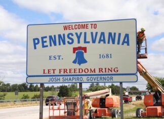 Governor Shapiro Unveils New Highway Welcome Signs & License Plates Celebrating Pennsylvania as the Birthplace of American Democracy Governor