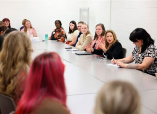 First lady Lori Shapiro and the Governor’s advisory commission on women visit shippensburg university to discuss menstrual equity efforts on campus Lori Shapiro