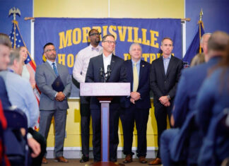 Governor Shapiro, legislators, educators, and students celebrate historic K-12 education funding from 2024-25 bipartisan budget at Morrisville middle/senior high school in Bucks County Shapiro
