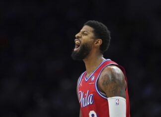 Paul George has 21 points and 9 assists in the 76ers’ 102-94 victory over the Magic Paul George