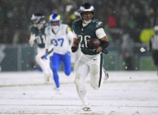 Barkley anota TDs de 78 y 62 yardas; Eagles vencen 28-22 a Rams y disputarán el campeonato de la NFC