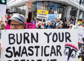 Manifestantes protestan contra la purga de Elon Musk al gobierno de EE. UU. en concesionarios de Tesla