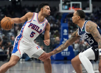 Grimes anota 28 y Sixers vencen 130-125 a Mavs en duelo de equipos diezmados por lesiones Sixers