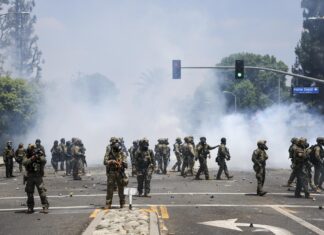 National Guard faces off with protesters hours after arriving in Los Angeles on Trump’s orders