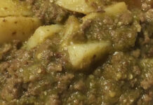 Filete con papas en salsa verde