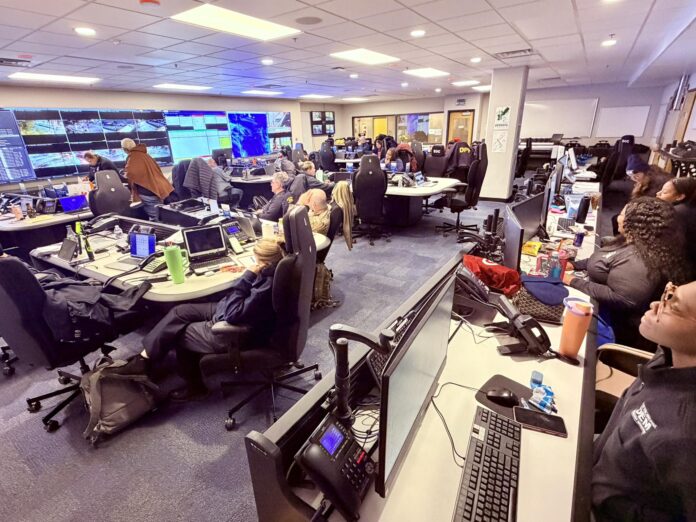 Emergency Operations Center early morning