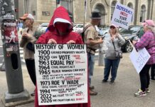 A red cloak in the crowd: Philadelphia marches for International Women’s Day