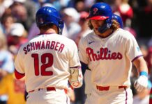 Schwarber y Harper conectan jonrones y los Filis vencen 4-3 a Diamondbacks Filis