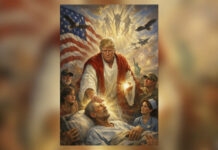Trump publica una imagen en la que se convierte en un aparente Jesucristo sanador