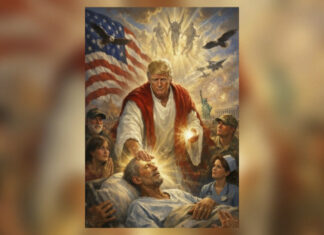Trump publica una imagen en la que se convierte en un aparente Jesucristo sanador