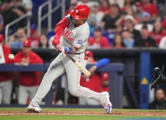 Jonrón de 3 carreras de Stott y gran salida de Luzardo ayudan a Filis a vencer 7-2 a Marlins Stott