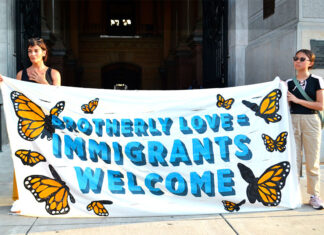 Hundreds gather at Philadelphia City Hall to demand an end to ICE violence