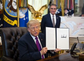 Trump signs executive order officially renaming Lake Ontario ‘Lake America’